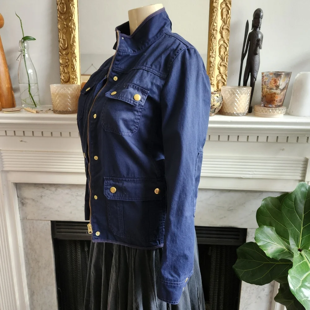 J. Crew Blue Relaxed Fit Boyfriend Field Jacket Size XS Preppy Heritage Military